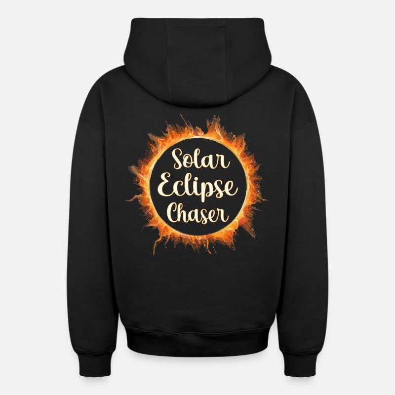 Chasseur d’éclipses solaires - Sweat à capuche unisexe zippé oversize épais SPREAD - noir