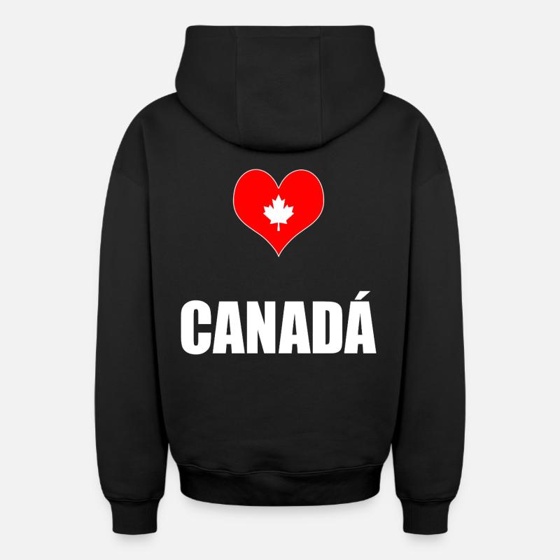 Canada - Sweat à capuche unisexe zippé oversize épais SPREAD - noir
