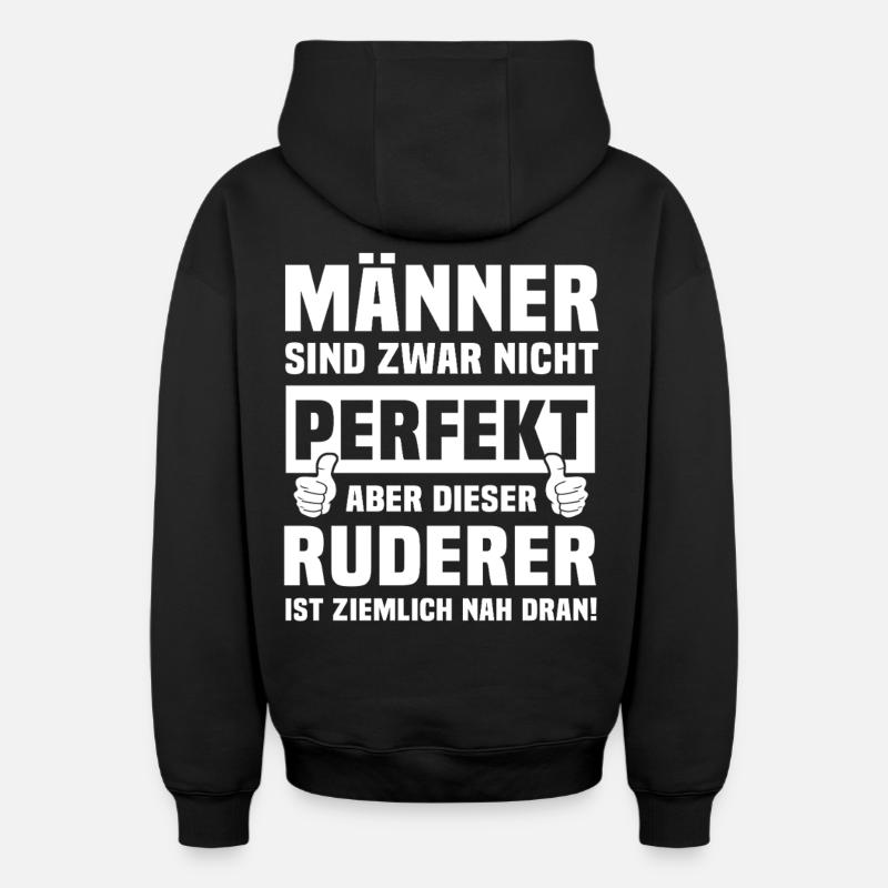 Rameur - Sweat à capuche unisexe zippé oversize épais SPREAD - noir
