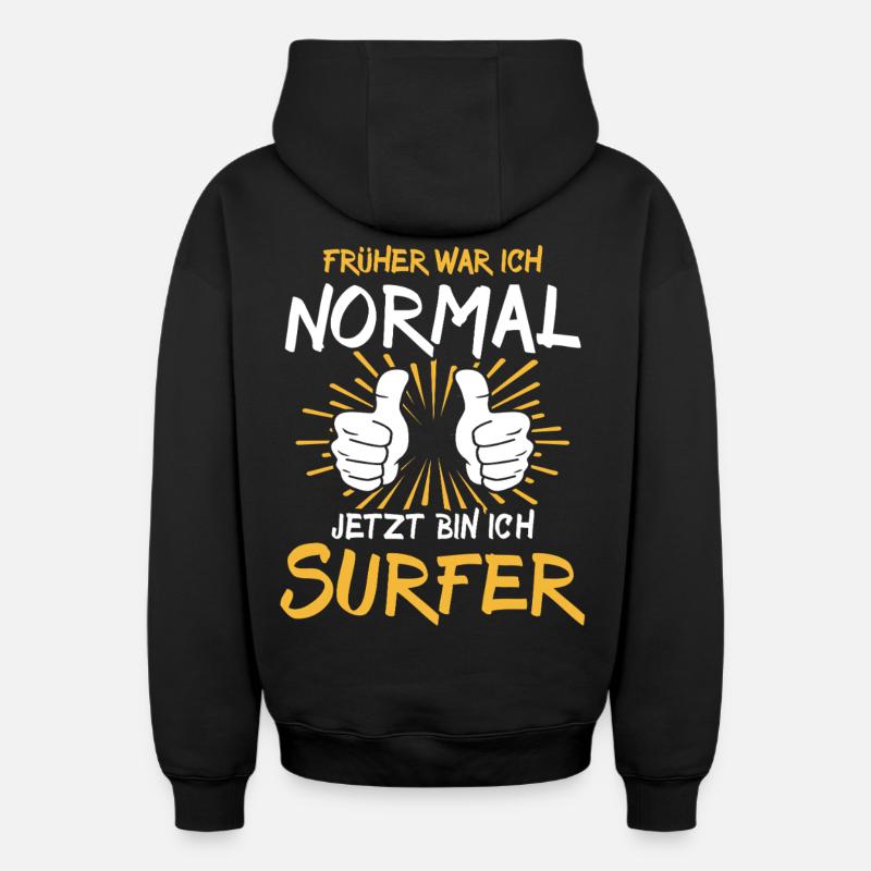 Dicton de surfeur - Sweat à capuche unisexe zippé oversize épais SPREAD - noir