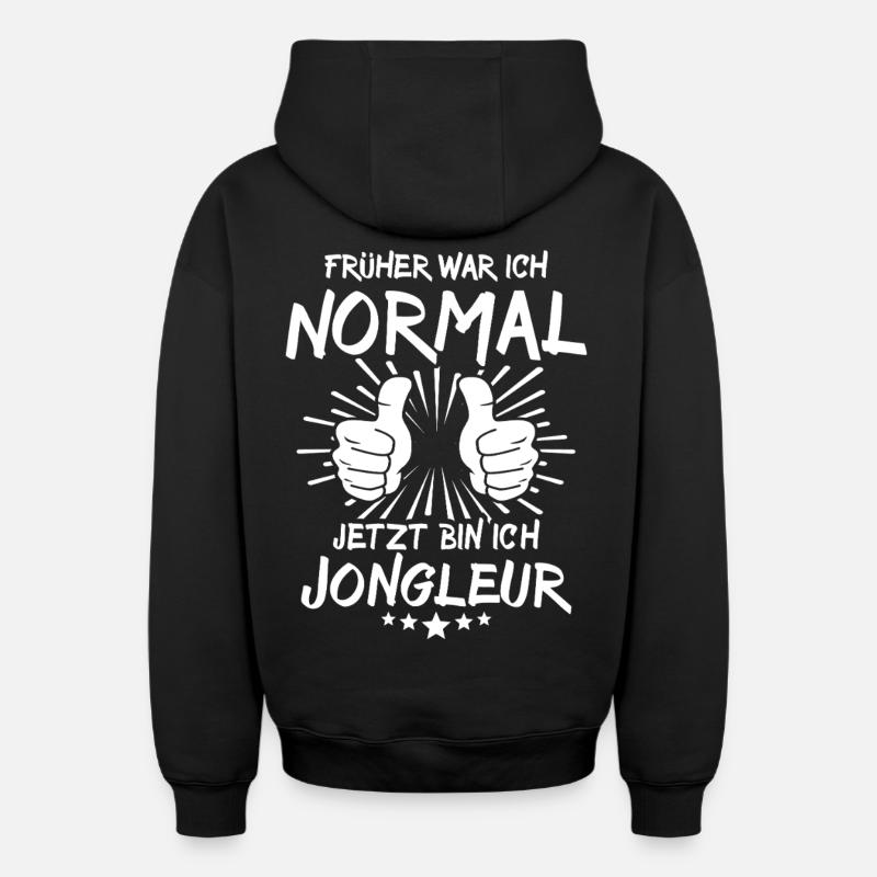 jongleur - Sweat à capuche unisexe zippé oversize épais SPREAD - noir