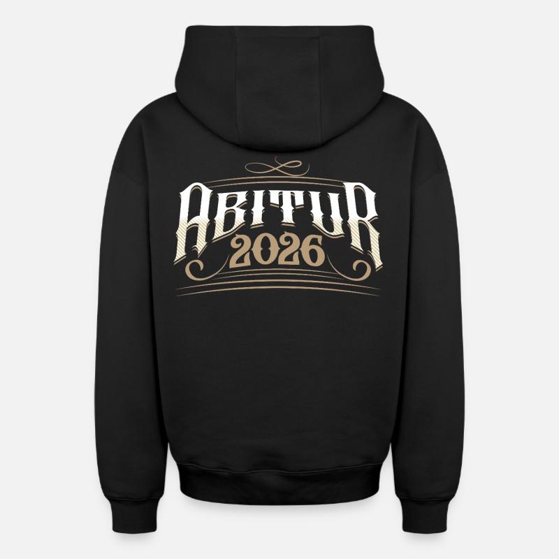 Abitur 2026 - Sweat à capuche unisexe zippé oversize épais SPREAD - noir