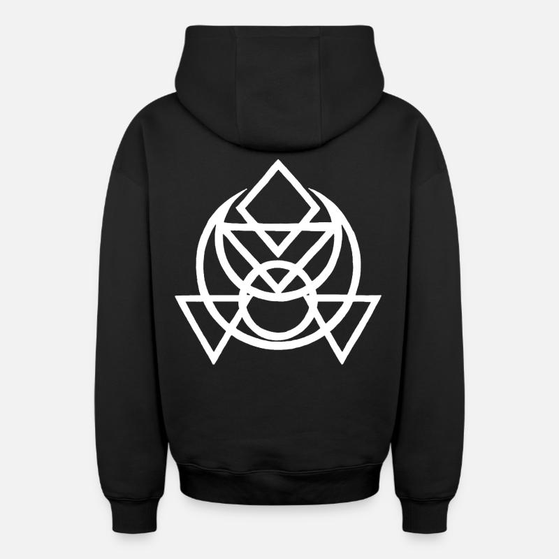 Symbole ésotérique égyptien blanc - Sweat à capuche unisexe zippé oversize épais SPREAD - noir