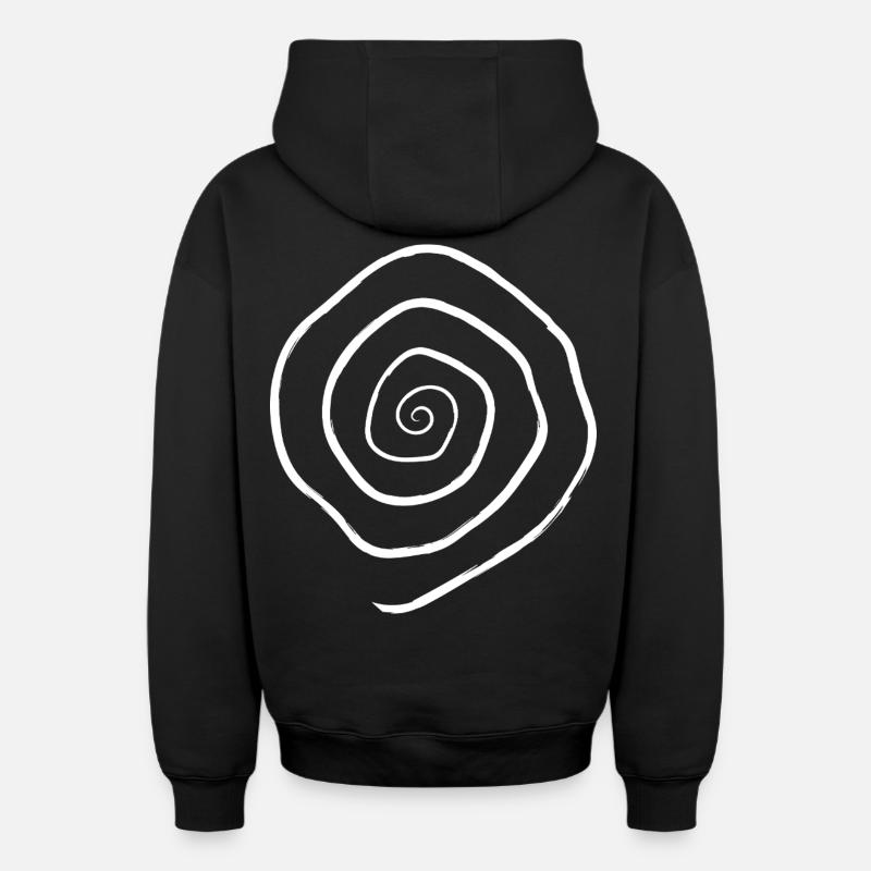 spirale - Sweat à capuche unisexe zippé oversize épais SPREAD - noir