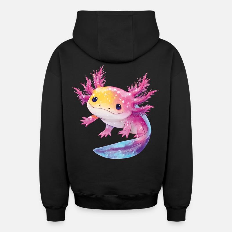 Axolotl - Sweat à capuche unisexe zippé oversize épais SPREAD - noir