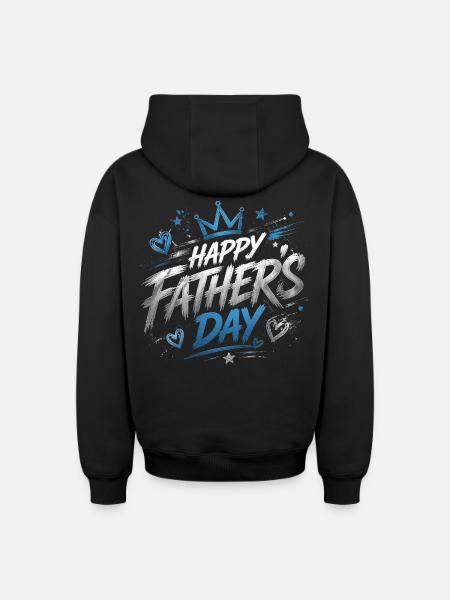 Happy Father Day Chart - Father's Day - Oversized Heavyweight Unisex Zip Hoodie - black