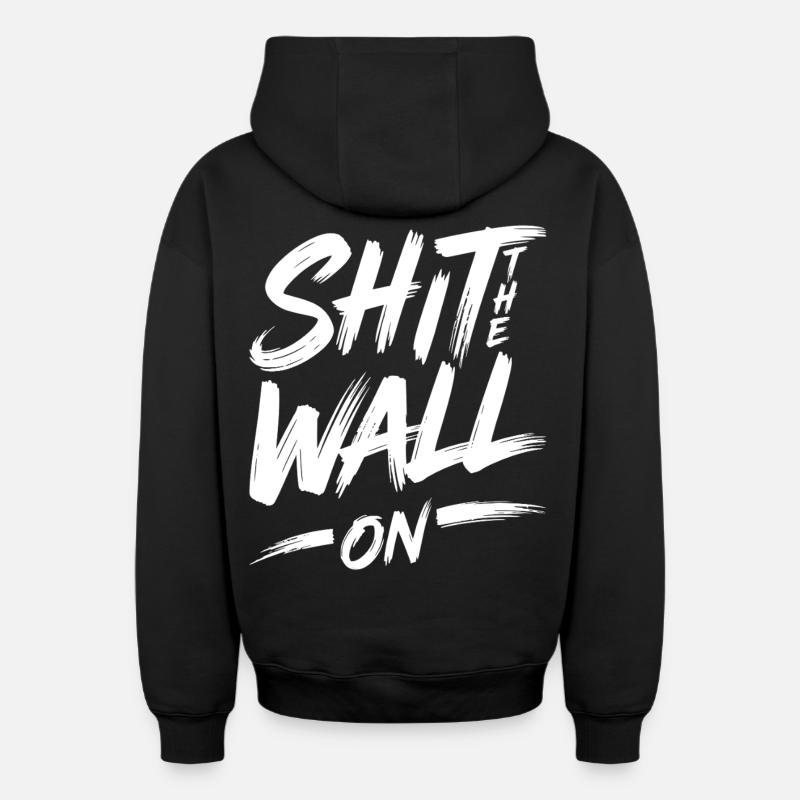 Arrête le mur - Sweat à capuche unisexe zippé oversize épais SPREAD - noir