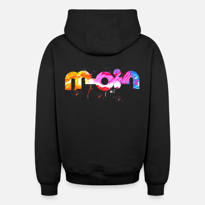 Bonjour - Sweat à capuche unisexe zippé oversize épais SPREAD - noir