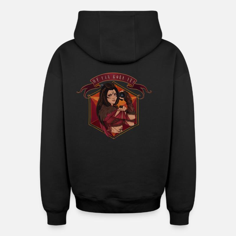 We can roll it ! - Druide - Sweat à capuche unisexe zippé oversize épais SPREAD - noir