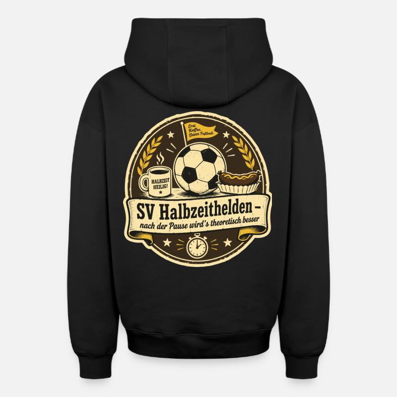 SV Halbzeithelden - Oversized Heavyweight Unisex Zip Hoodie - Schwarz