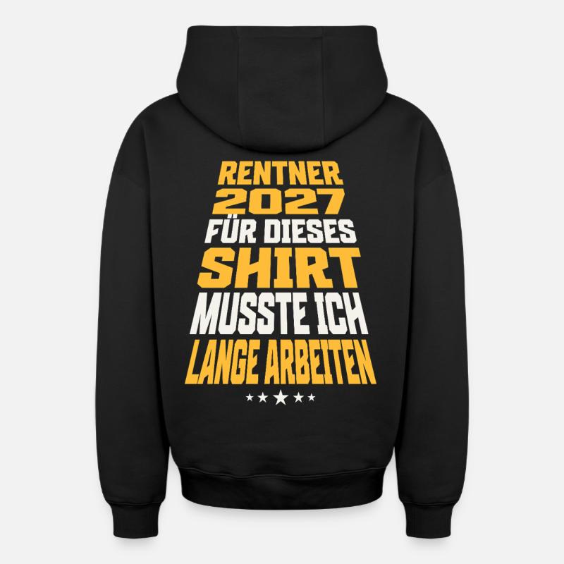 Retraités 2027 - Sweat à capuche unisexe zippé oversize épais SPREAD - noir