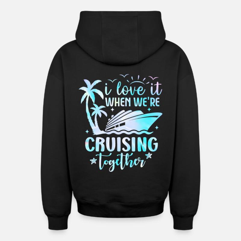 Croisière ensemble Palms & Yacht - Sweat à capuche unisexe zippé oversize épais SPREAD - noir