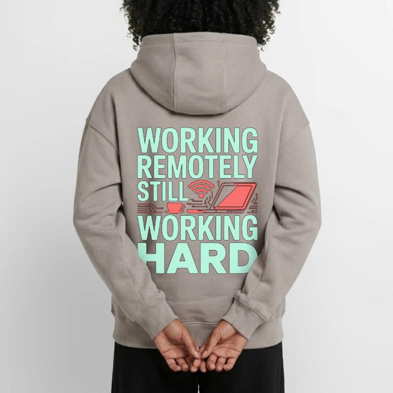 Remote Developer Working Remotely Web Programmer Oversized Heavyweight Unisex Zip Hoodie