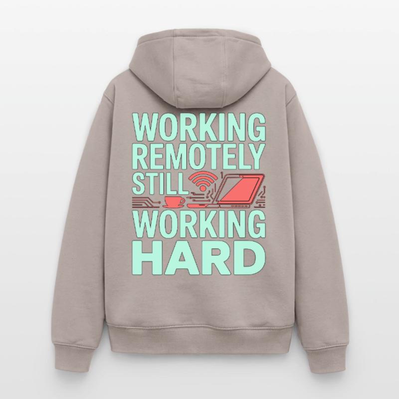 Remote Developer Working Remotely Web Programmer Oversized Heavyweight Unisex Zip Hoodie