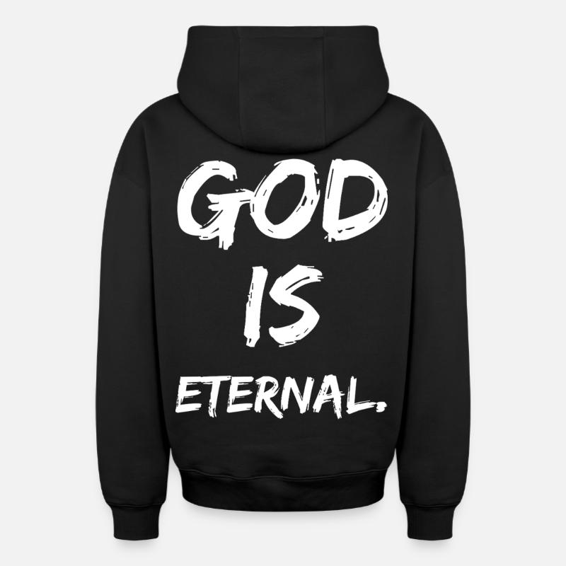 Dieu est éternel - Sweat à capuche unisexe zippé oversize épais SPREAD - noir