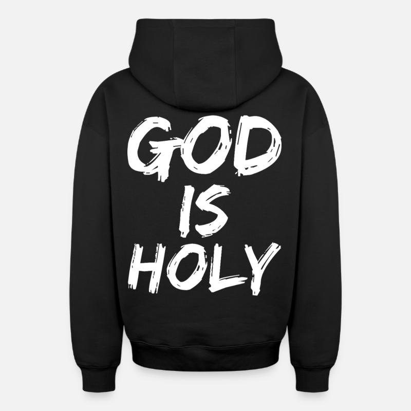 Dieu est saint - Sweat à capuche unisexe zippé oversize épais SPREAD - noir