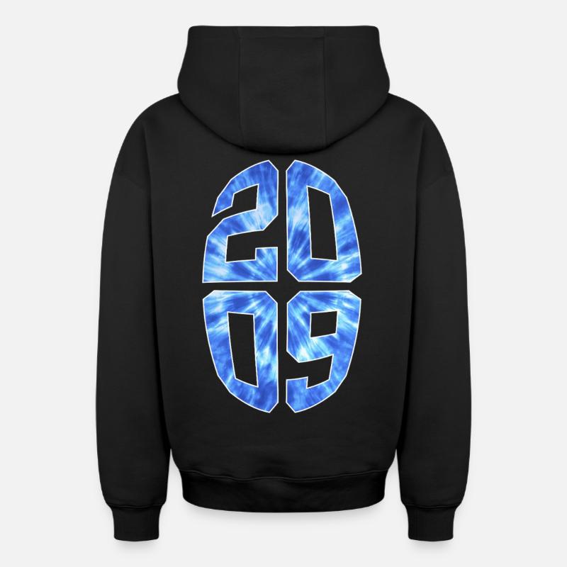 17 ANS 2009 17E ANNIVERSAIRE - Sweat à capuche unisexe zippé oversize épais SPREAD - noir