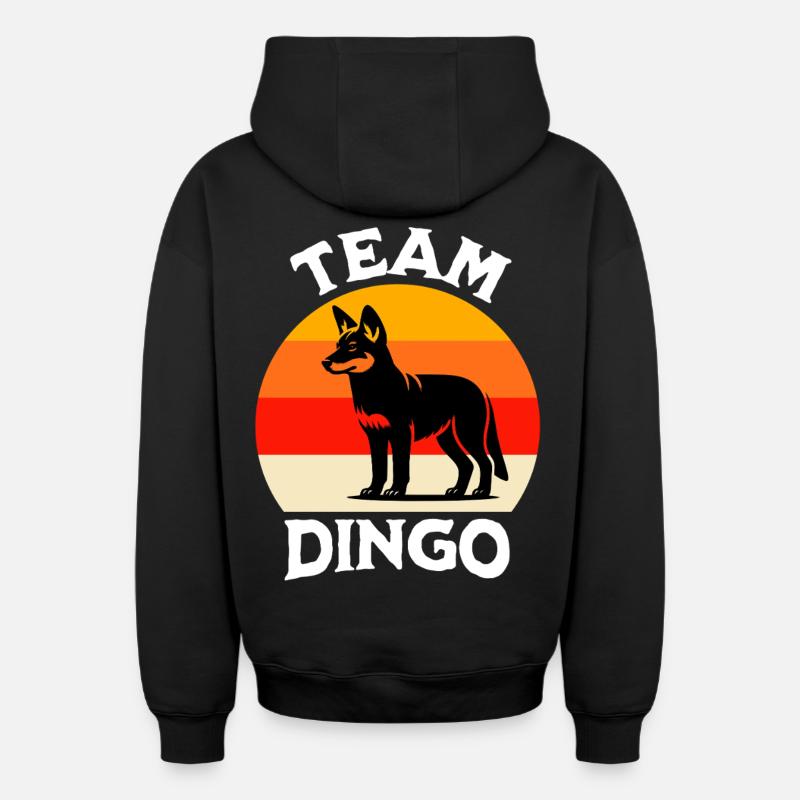 Équipe Australian Wild Dog - Sweat à capuche unisexe zippé oversize épais SPREAD - noir