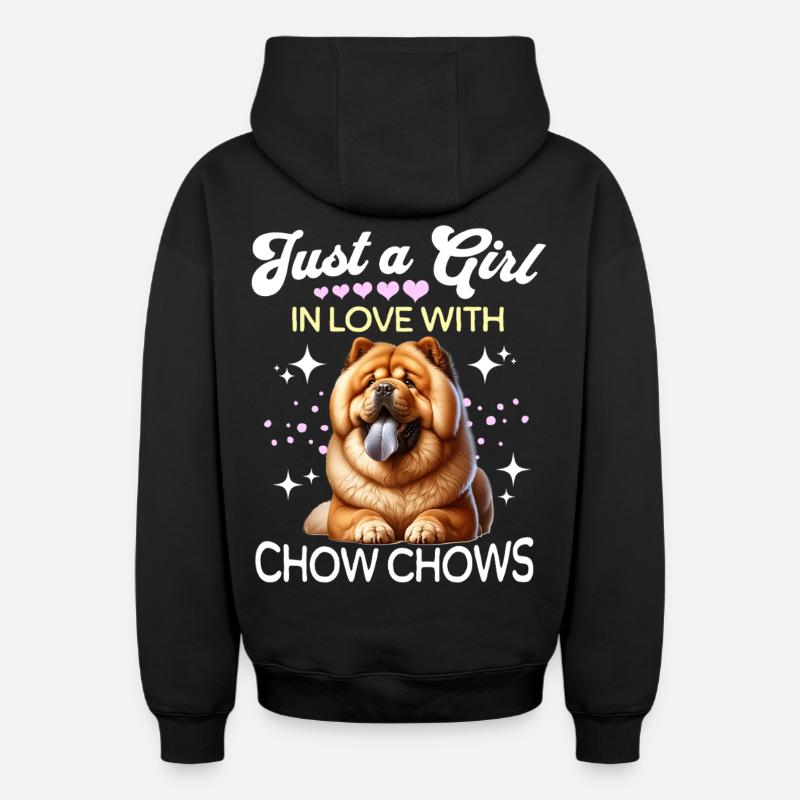 Fille Chowchow - Sweat à capuche unisexe zippé oversize épais SPREAD - noir