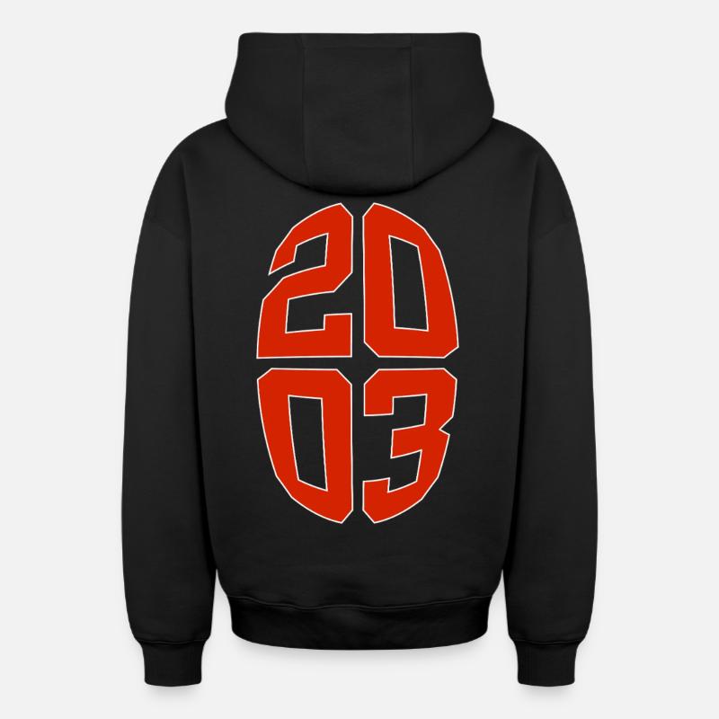 23 ANS 2003 23E ANNIVERSAIRE - Sweat à capuche unisexe zippé oversize épais SPREAD - noir