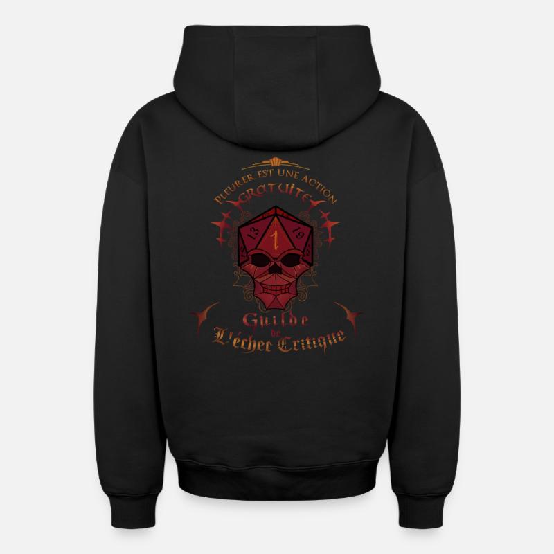 Echec critique - Sweat à capuche unisexe zippé oversize épais SPREAD - noir