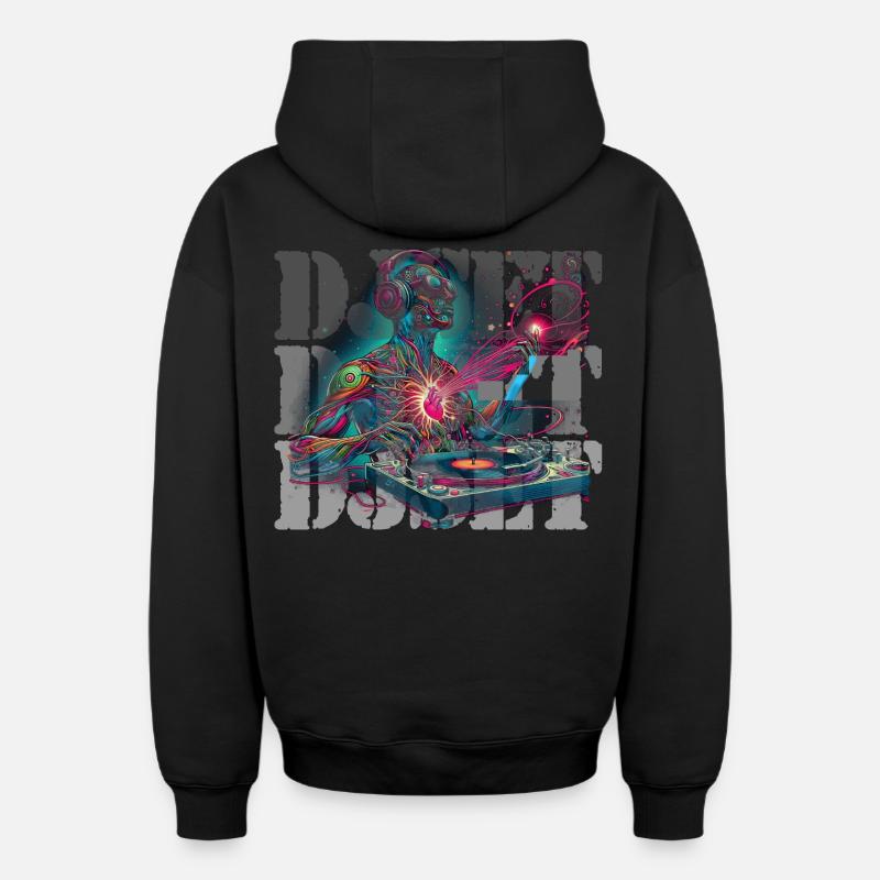 DJ Set - Oversized Heavyweight Unisex Zip Hoodie - Schwarz