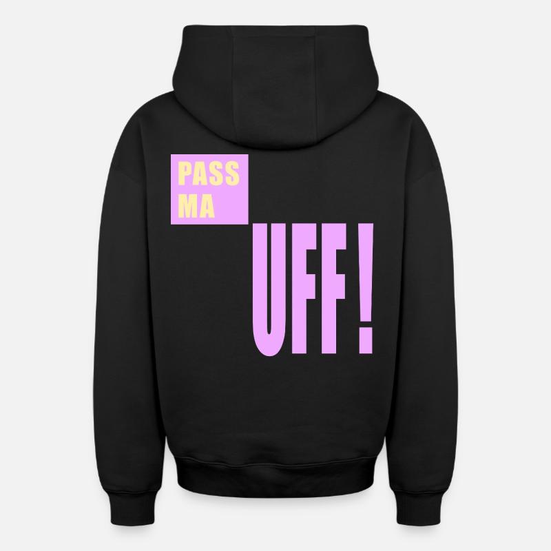 Berlin Attention Berlinerisch - Sweat à capuche unisexe zippé oversize épais SPREAD - noir
