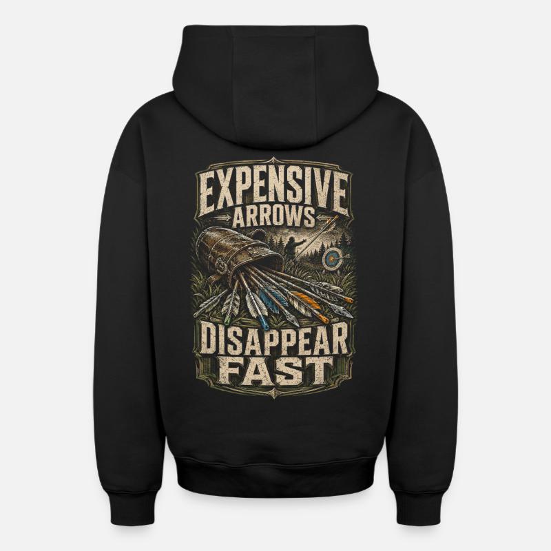 Archer à l’arc - Sweat à capuche unisexe zippé oversize épais SPREAD - noir