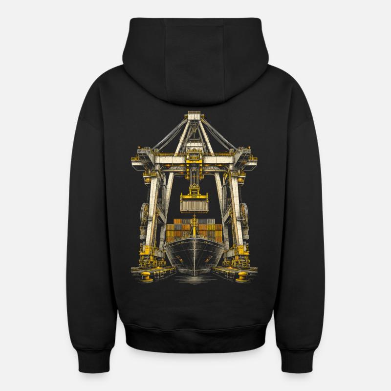 docker - Sweat à capuche unisexe zippé oversize épais SPREAD - noir