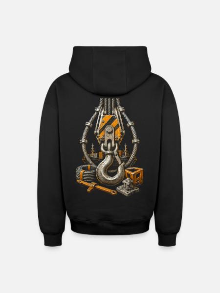 docker - Oversized Heavyweight Unisex Zip Hoodie - black