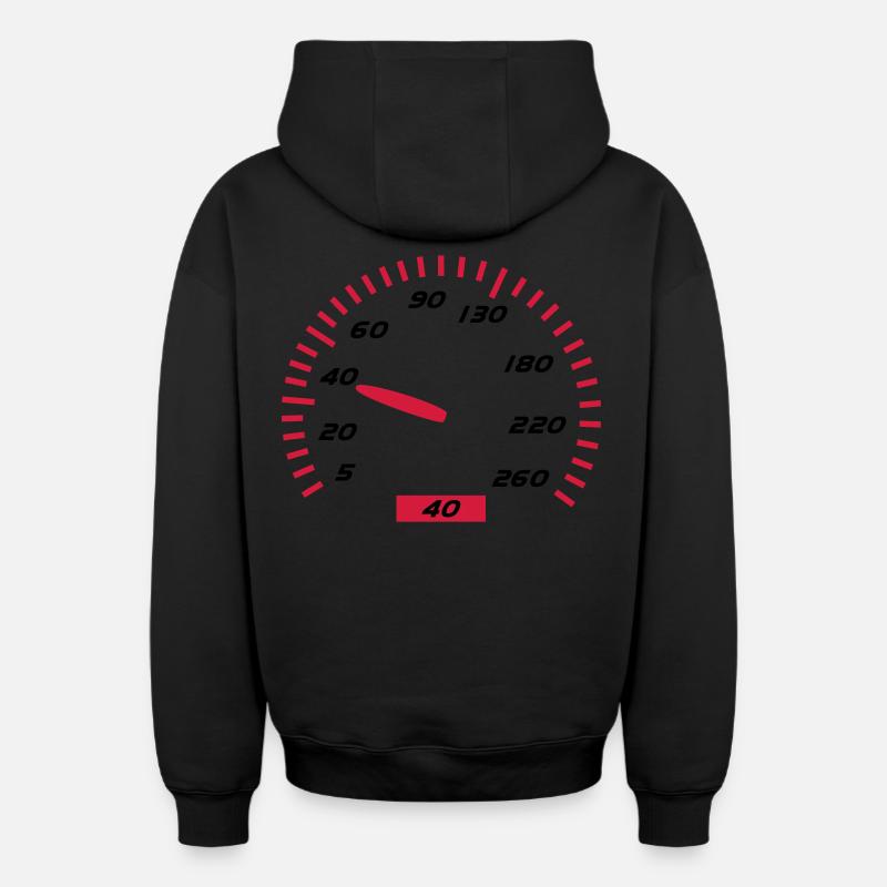 Anniversaire - 40e - Sweat à capuche unisexe zippé oversize épais SPREAD - noir