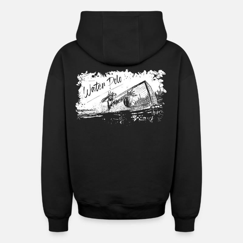 Waterpolo - Sweat à capuche unisexe zippé oversize épais SPREAD - noir