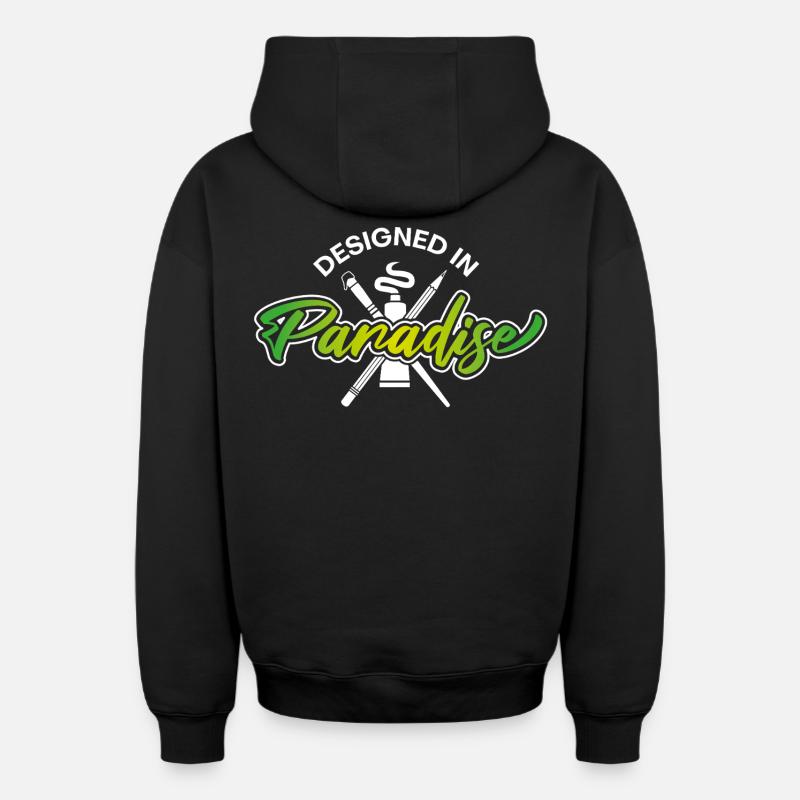 Conçu au paradis - Sweat à capuche unisexe zippé oversize épais SPREAD - noir