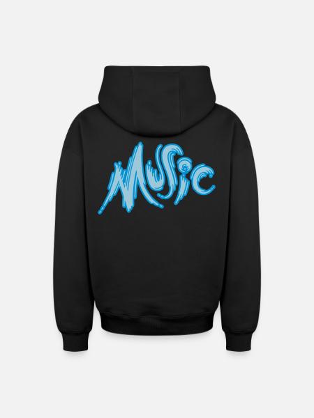 Music - Oversized Heavyweight Unisex Zip Hoodie - Schwarz