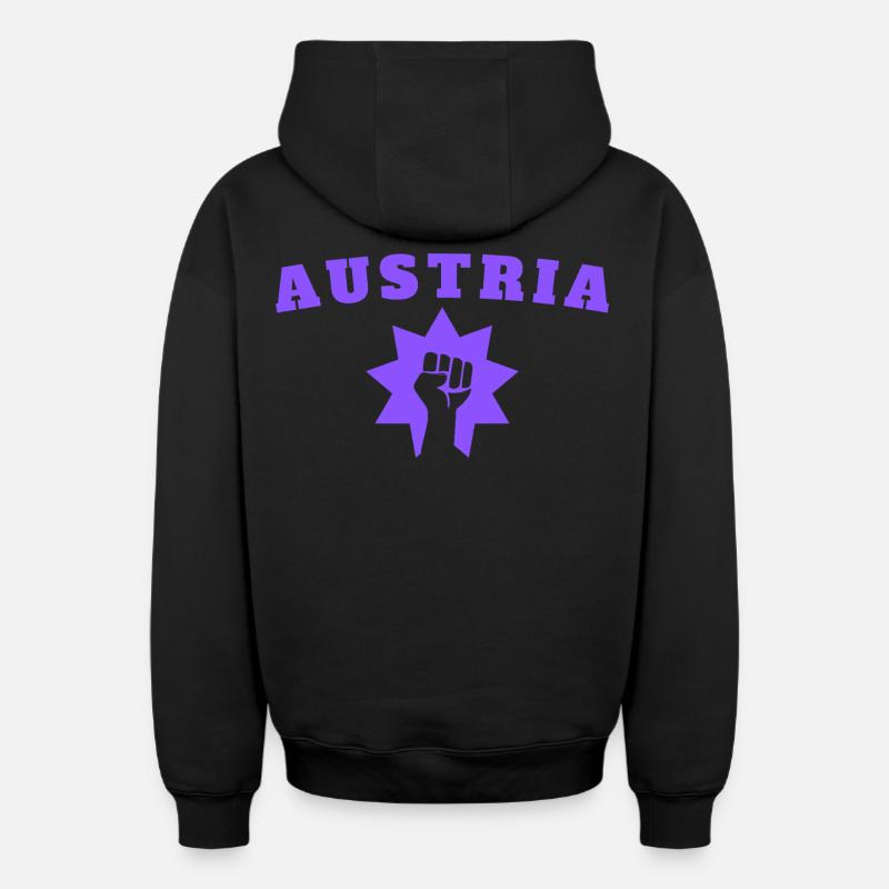Vienne - Sweat à capuche unisexe zippé oversize épais SPREAD - noir