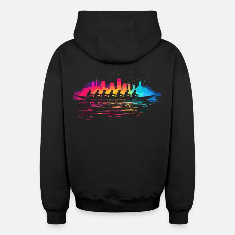 Équipe d’aviron Splotch - Sweat à capuche unisexe zippé oversize épais SPREAD - noir
