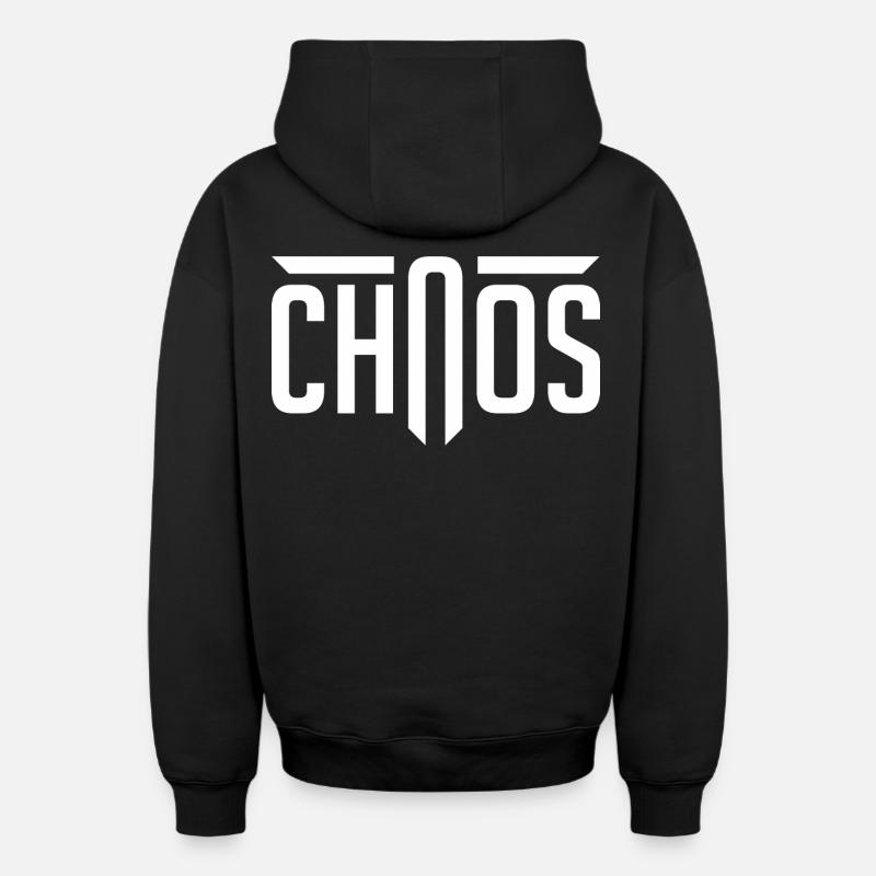 chaos - Sweat à capuche unisexe zippé oversize épais SPREAD - noir