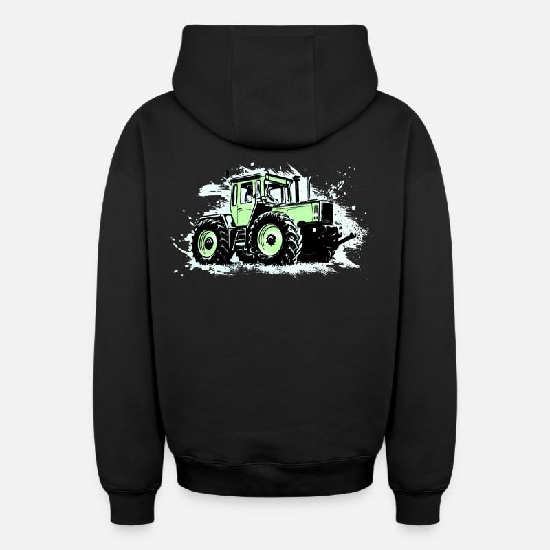 Tracteur vert - MB-trac 1300 - Sweat à capuche unisexe zippé oversize épais SPREAD - noir