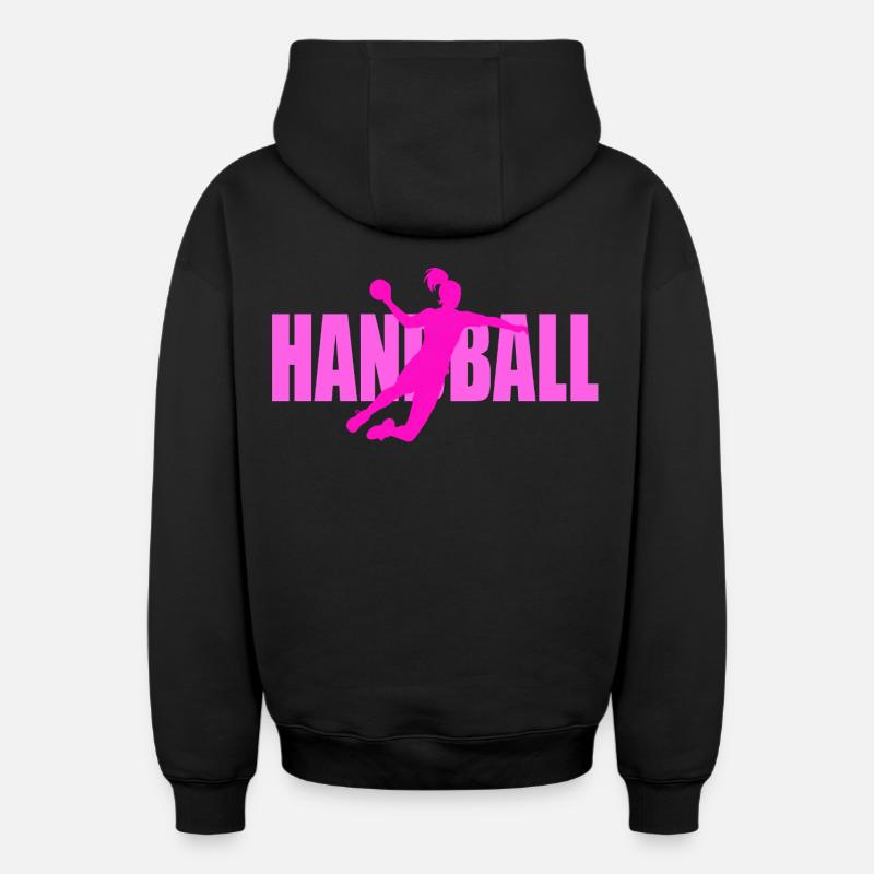 Handball - Sweat à capuche unisexe zippé oversize épais SPREAD - noir