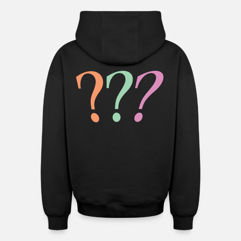 Point d’interrogation - Sweat à capuche unisexe zippé oversize épais SPREAD - noir