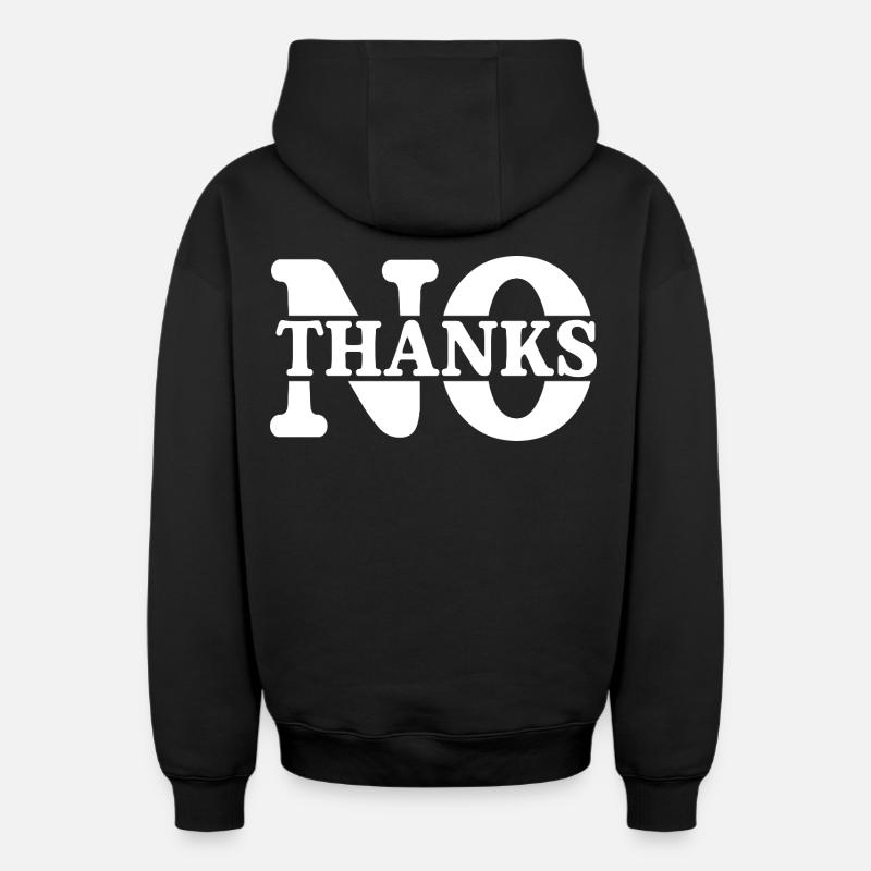 Non merci - Sweat à capuche unisexe zippé oversize épais SPREAD - noir