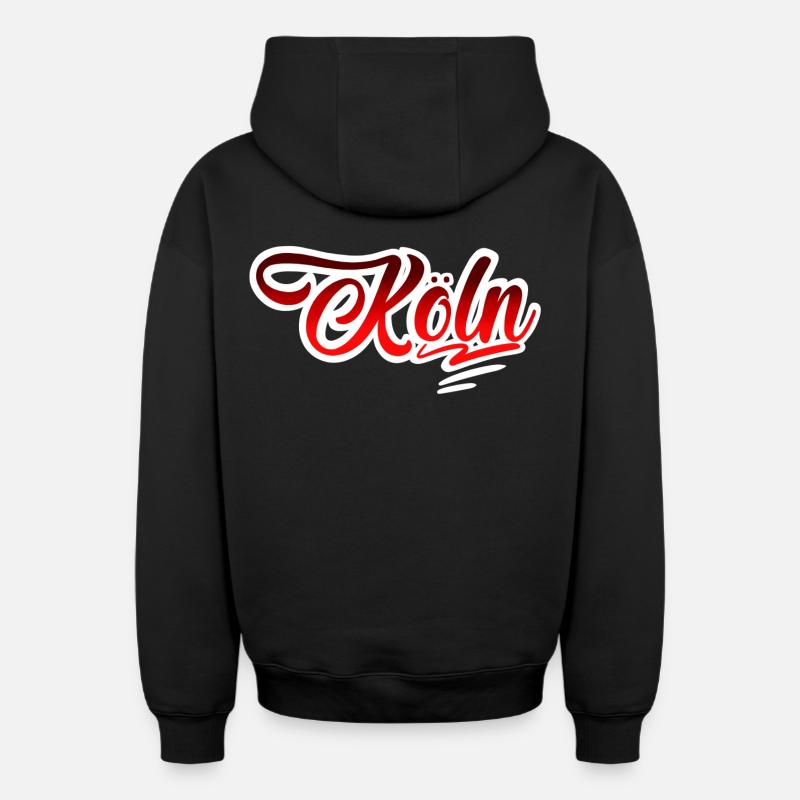 Cologne - Sweat à capuche unisexe zippé oversize épais SPREAD - noir