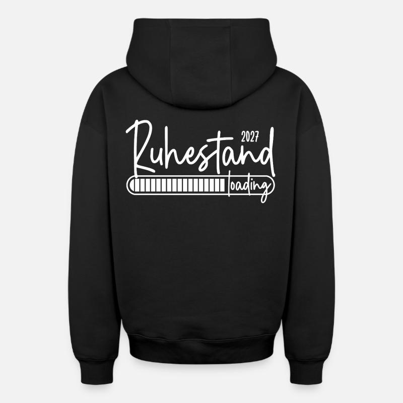 Ruhestand 2027 loading - Oversized Heavyweight Unisex Zip Hoodie - Schwarz