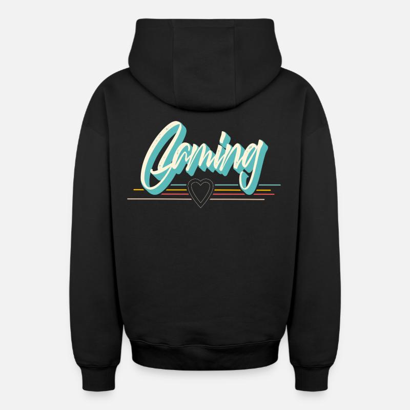 Jeu - Sweat à capuche unisexe zippé oversize épais SPREAD - noir