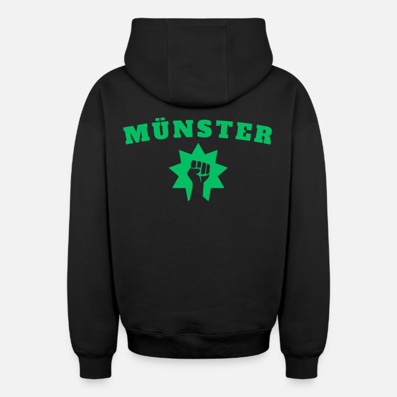 Ministre - Sweat à capuche unisexe zippé oversize épais SPREAD - noir