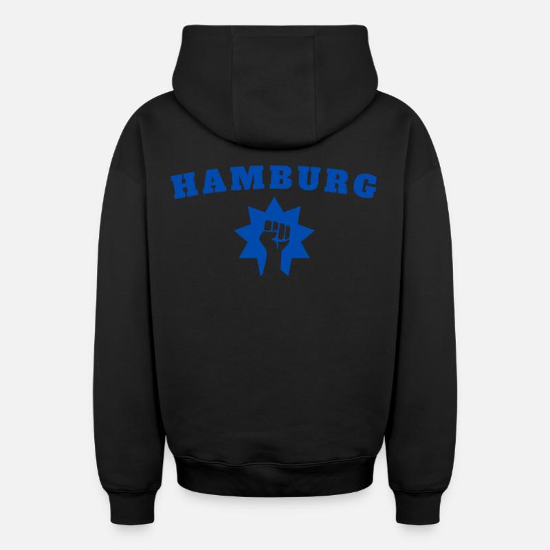 Hambourg - Sweat à capuche unisexe zippé oversize épais SPREAD - noir