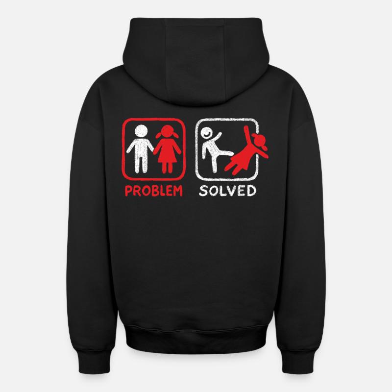 Problème résolu - Sweat à capuche unisexe zippé oversize épais SPREAD - noir