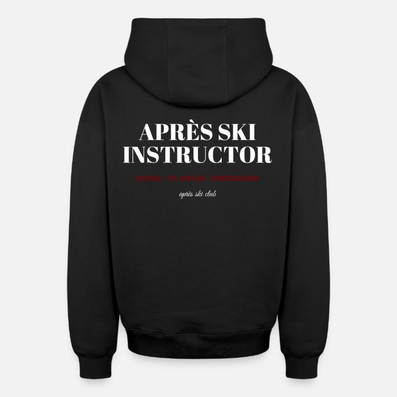 APRrès Moniteur de ski - Sweat à capuche unisexe zippé oversize épais SPREAD - noir