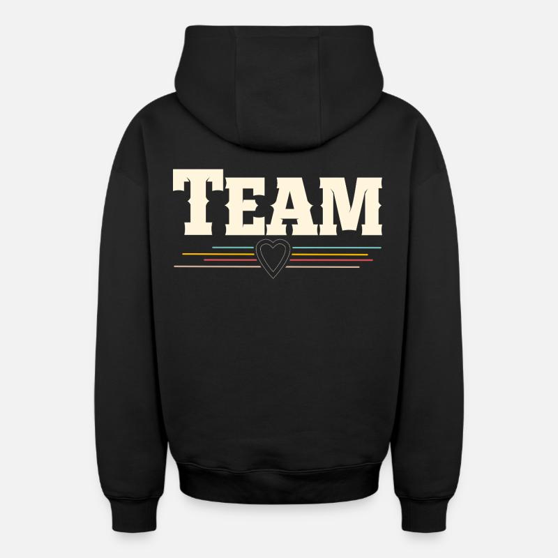 Équipe - Sweat à capuche unisexe zippé oversize épais SPREAD - noir