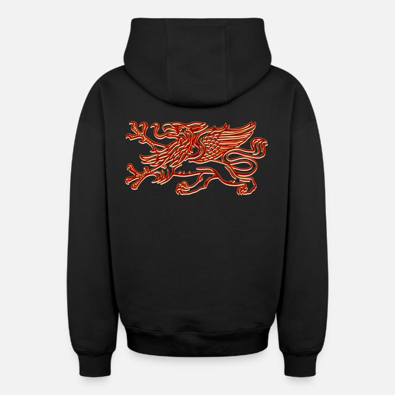 Rostock - Greif - Sweat à capuche unisexe zippé oversize épais SPREAD - noir